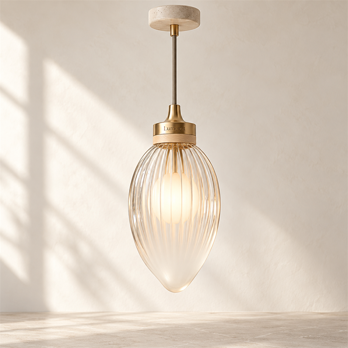 Lumerot Solis Ribbed Glass Pendant - main product view