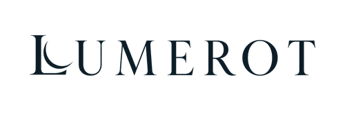 Lumerot deep charcoal premium lighting wordmark